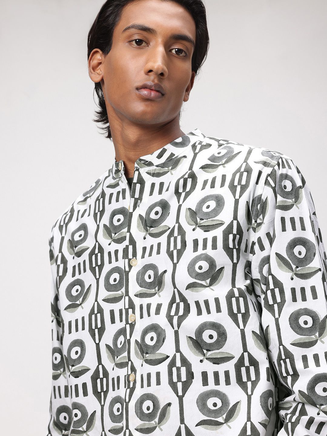 ether Artisan Hand Block Ethnic Print Pure Cotton Shirt