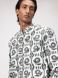 ether Artisan Hand Block Ethnic Print Pure Cotton Shirt