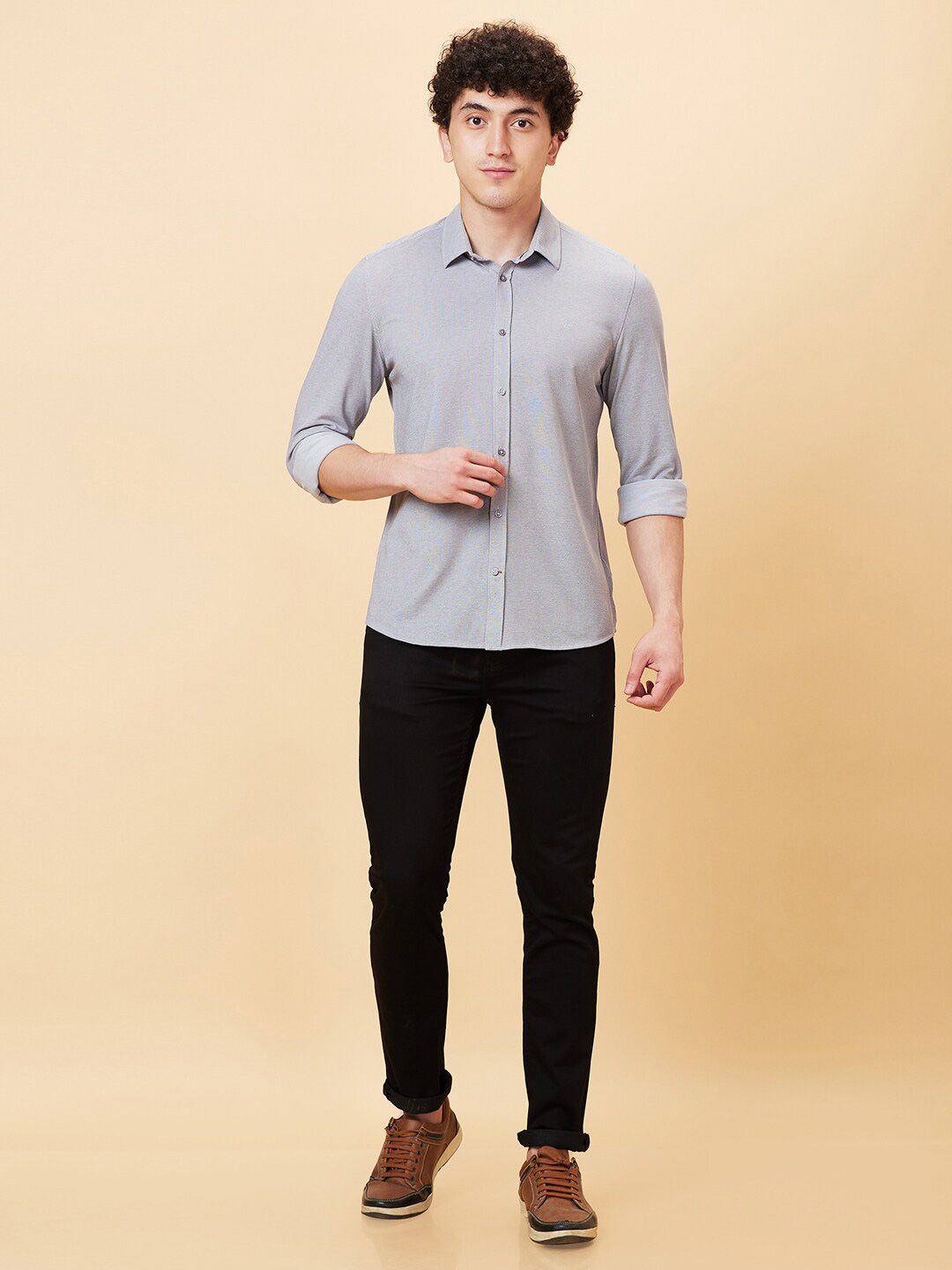 Being Human Spread Collar Slim Fit Casual Shirt