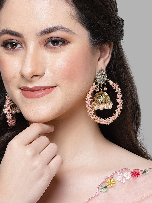 Anting-anting Jhumkas Kontemporari Karatcart berlapis emas