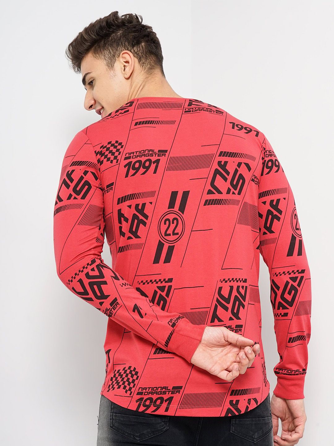 The Indian Garage Co Typography Printed Round Neck T-shirt