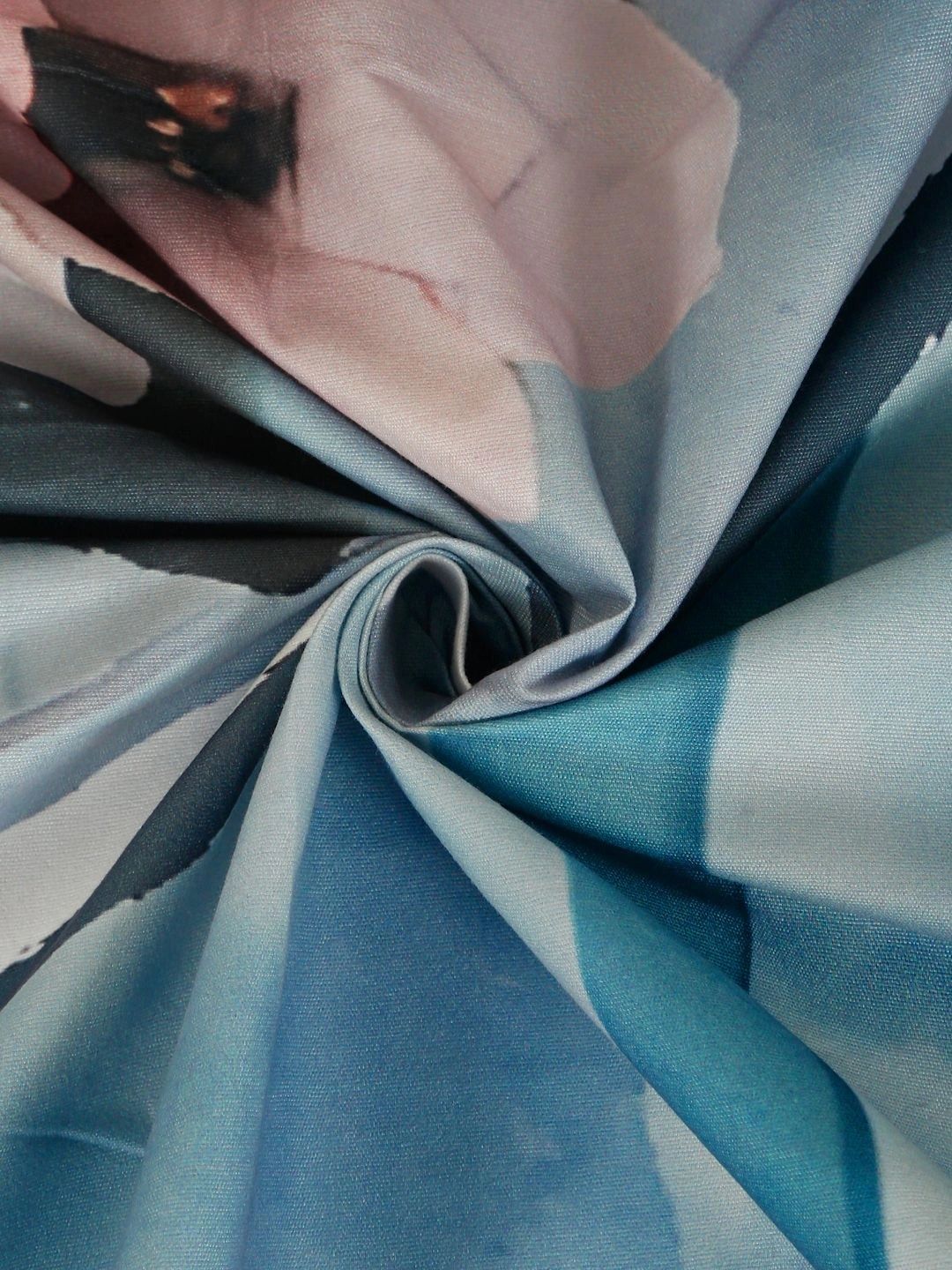 Moda Rapido X KLOTTHE Blue & Pink Floral 400 TC Single Bedsheet with 1 Pillow Covers