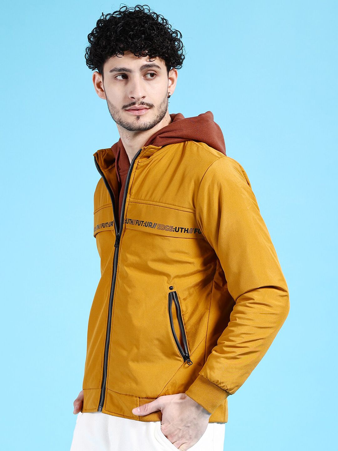 The Indian Garage Co Men Regular Fit Zip-Front Bomber Jacket