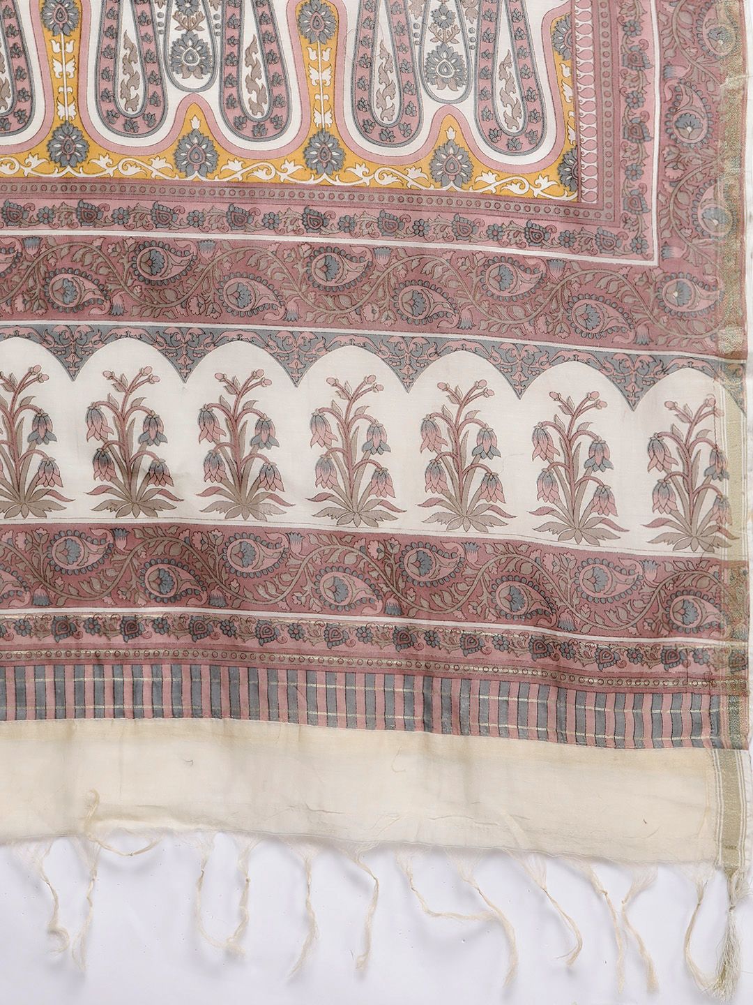 Libas Women Mauve  Kurta with Ethnic Motifs Print Dupatta & Trousers