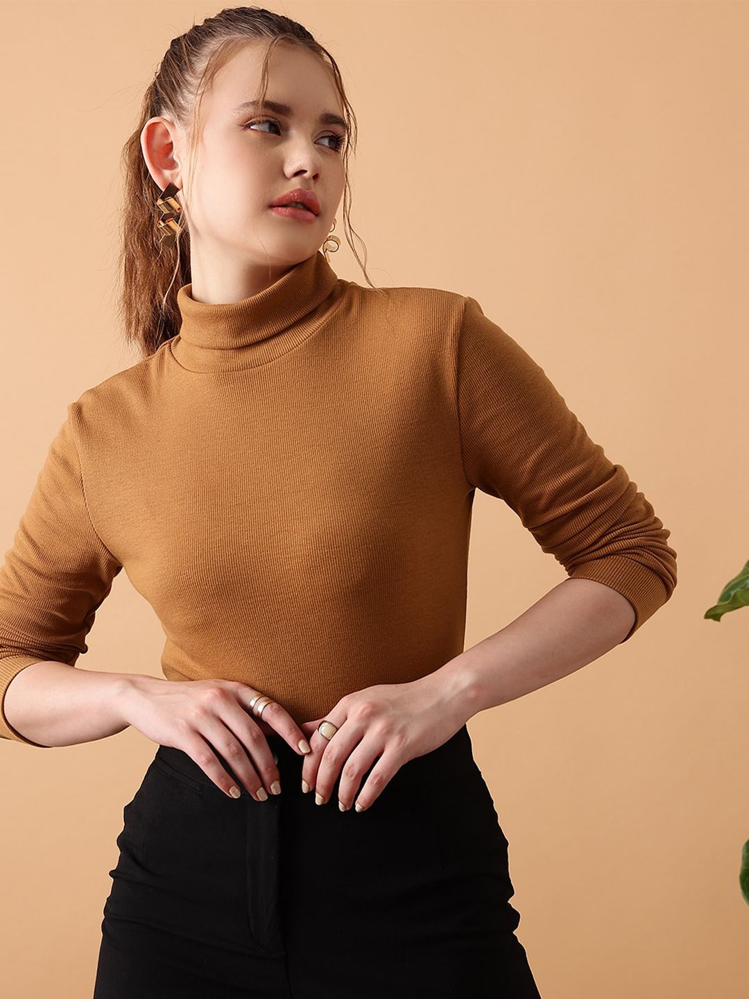 STREET 9 Turtle Neck Fitted Top