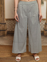 Vishudh Printed  Co Ord Set Tunic Outer Jacket  Top With Flared Trouser