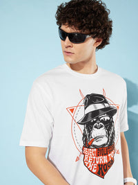 Difference of Opinion Men Printed Pure Cotton Oversize T-shirt