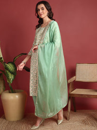 KALINI Women Embroidered Regular Kurta with Trousers & With Dupatta