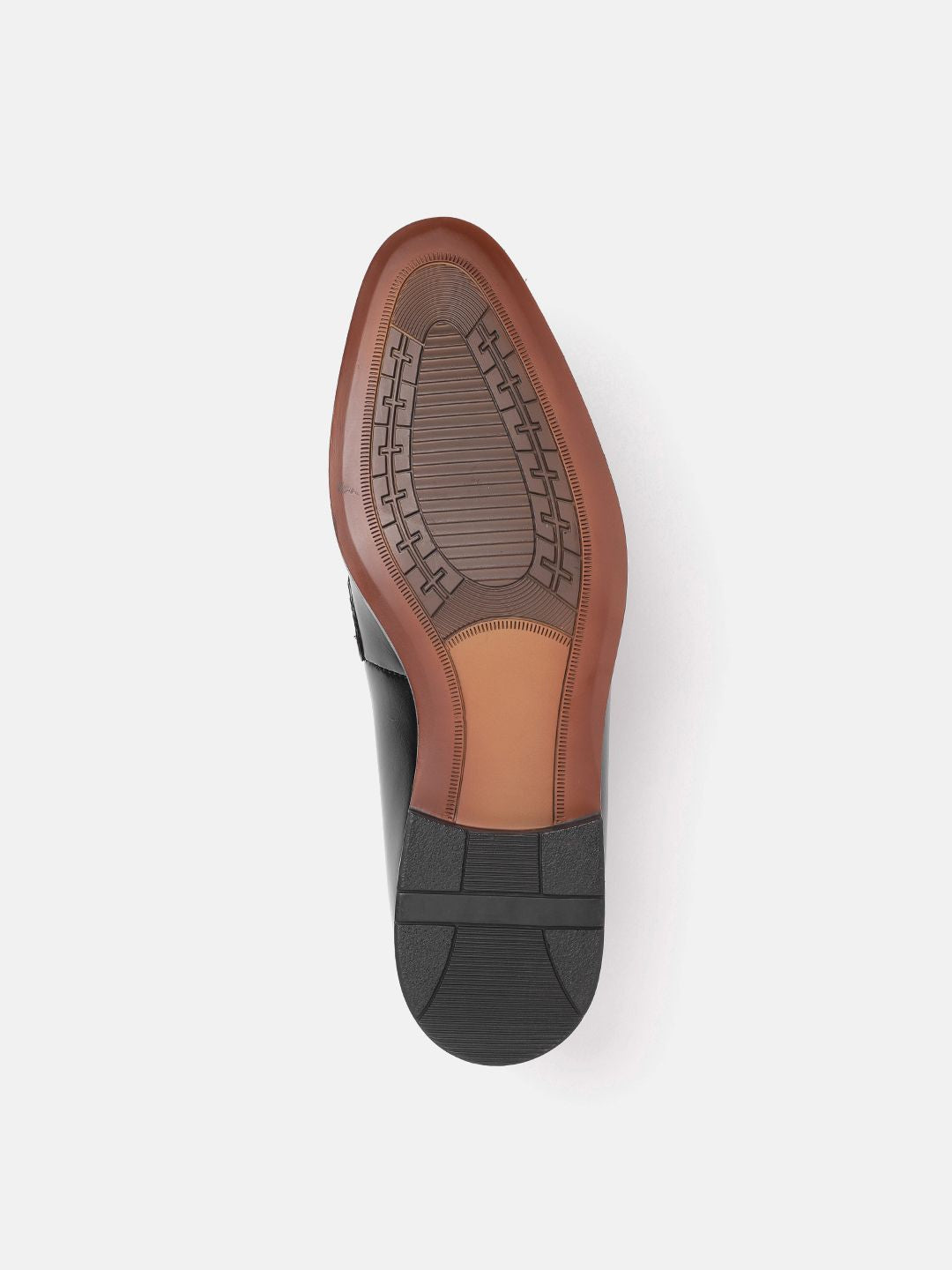 House of Pataudi Men Tasselled Formal Loafers with Textured Detail