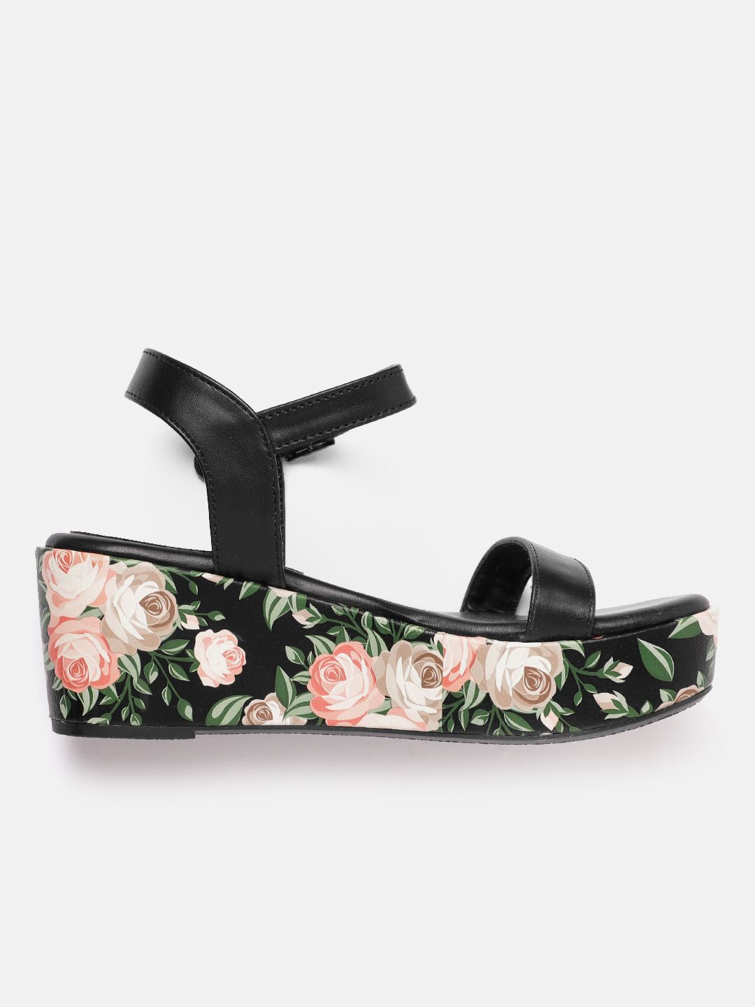 DressBerry Floral Printed Printed Wedges