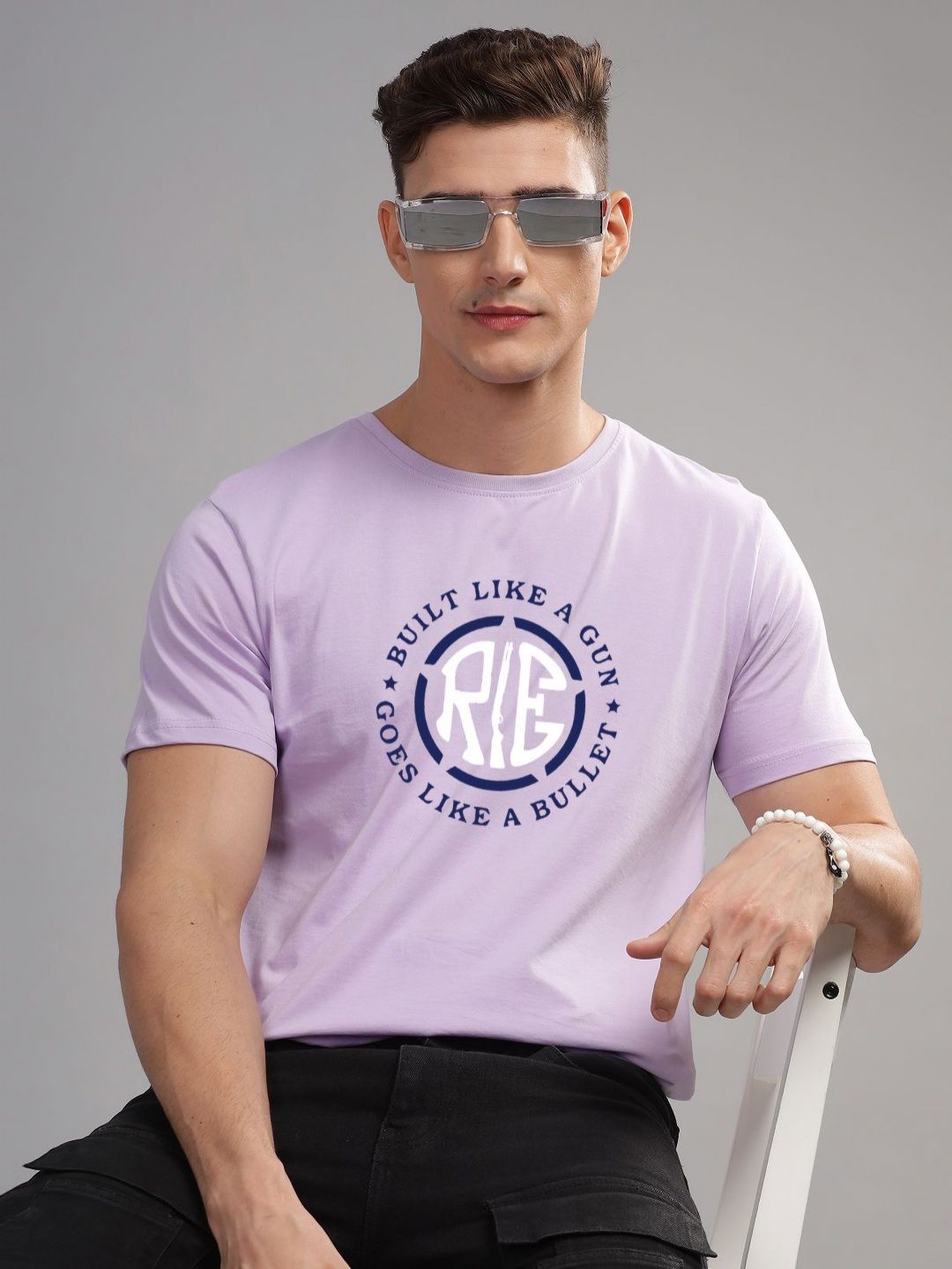 ADRO Men Typography Printed Raw Edge T-shirt
