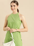 Anouk Ethnic Motifs Printed Halter Neck Pure Cotton Kurta