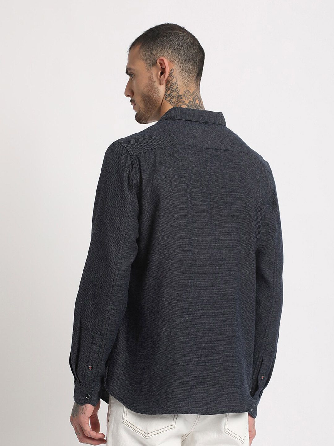 THE BEAR HOUSE Slim Fit Casual Pure Cotton Shirt