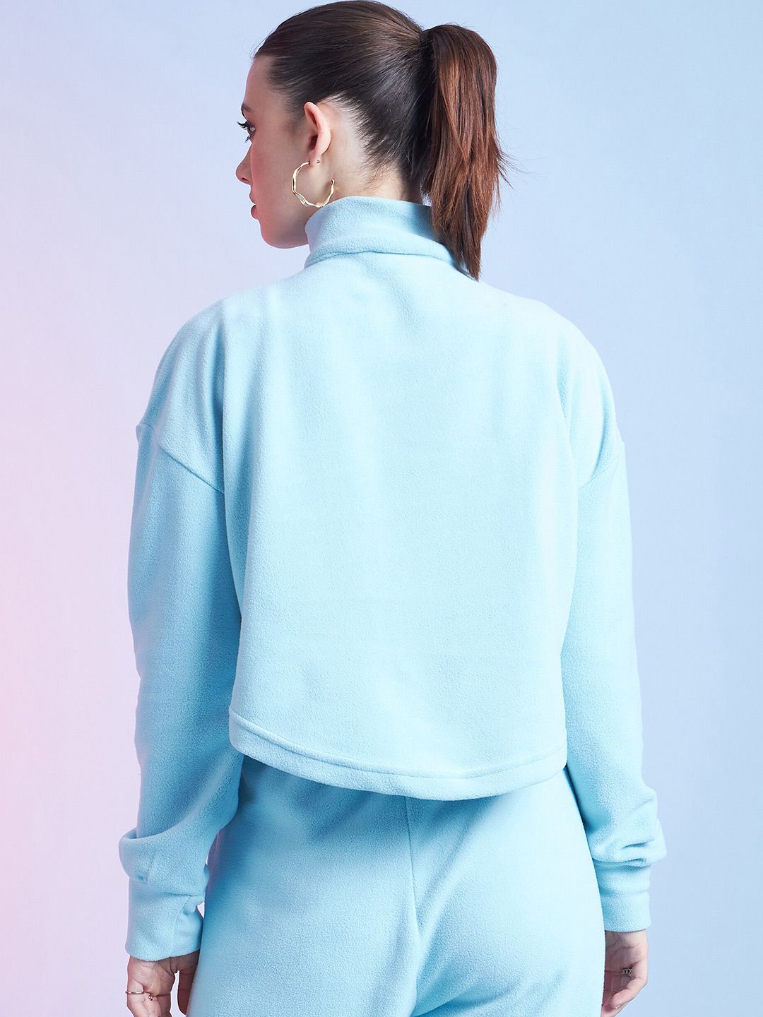 STREET 9 High Neck Crop Sweatshirt