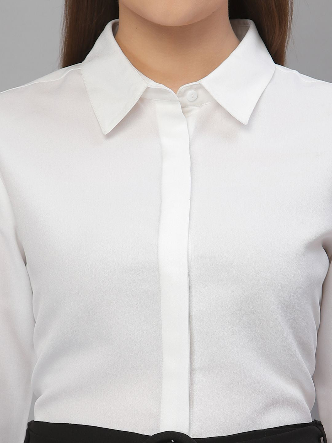 Style Quotient Women White Solid Formal Shirt