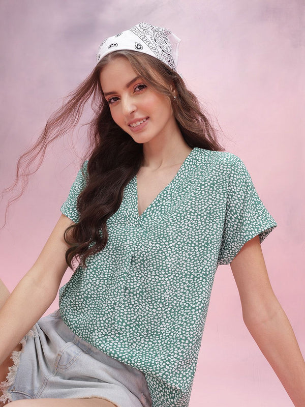 DressBerry Floral Print Extended Sleeves Top