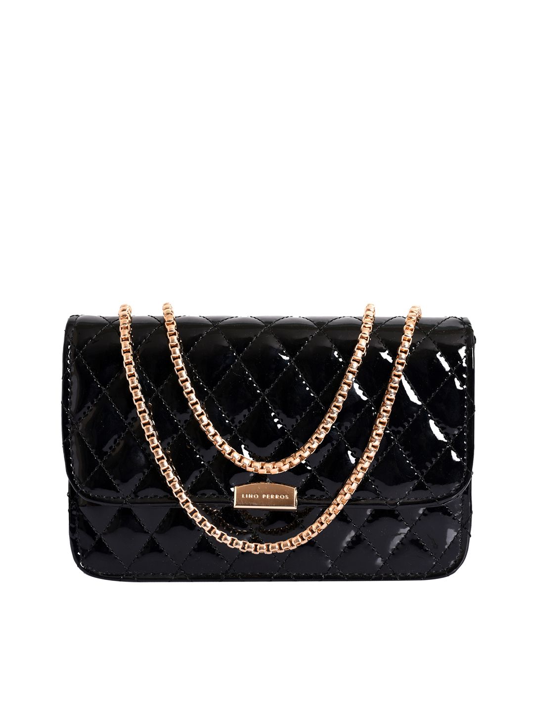 Lino Perros Black Quilted Shoulder Bag