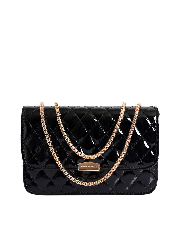Lino Perros Black Quilted Shoulder Bag