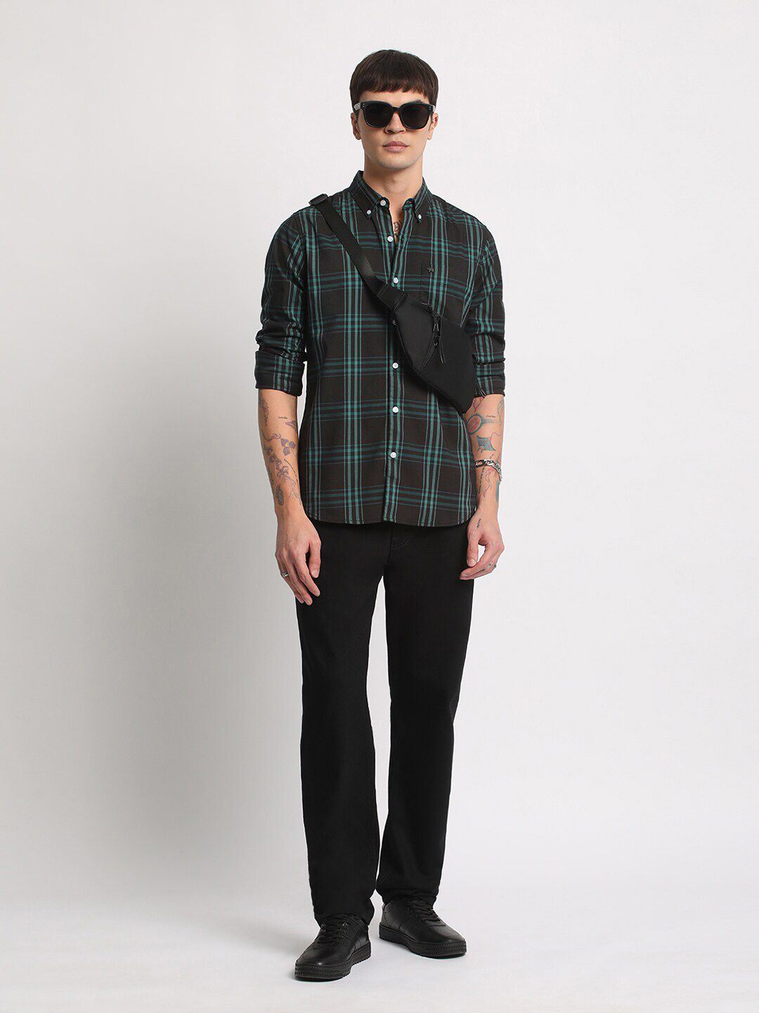 THE BEAR HOUSE Slim Fit Tartan Checked Casual Shirt