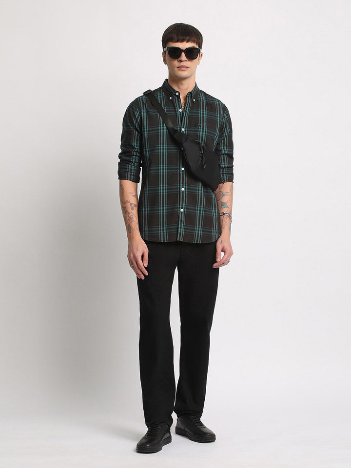 THE BEAR HOUSE Slim Fit Tartan Checked Casual Shirt