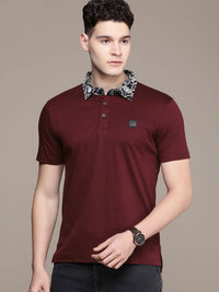 French Connection Solid Polo Collar Pure Cotton T-shirt