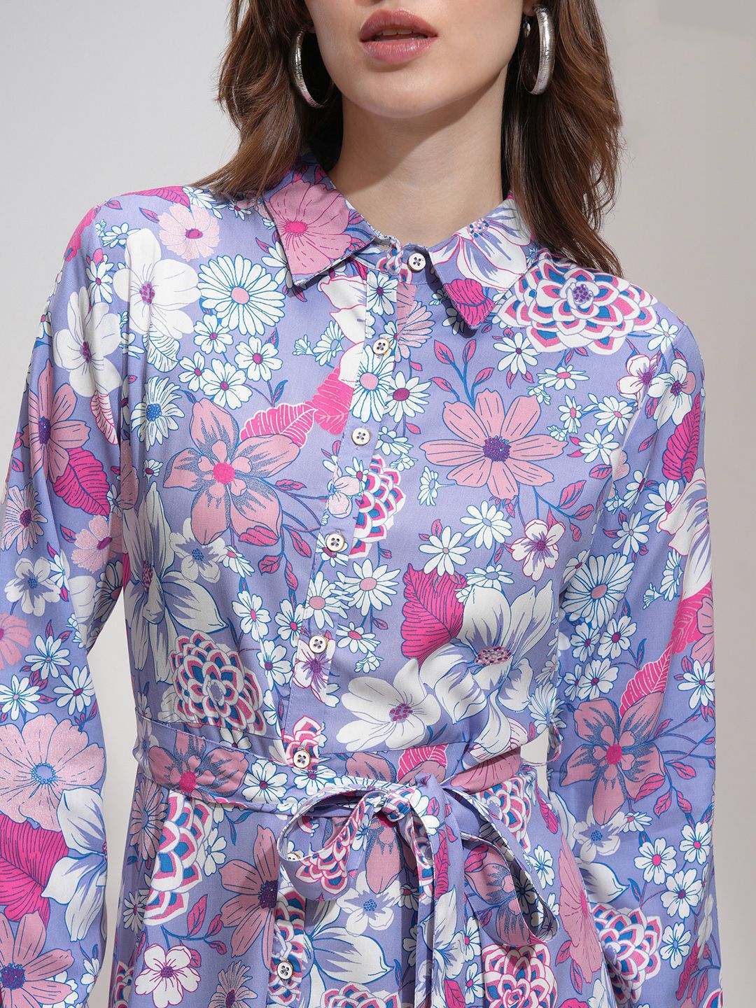 Tokyo Talkies Women Floral Button Down Maxi Dress