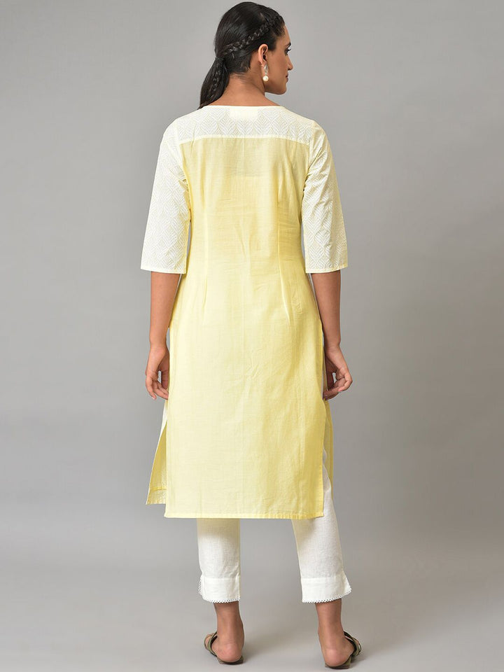 AURELIA Ethnic Motifs Printed Round Neck Block Print Pure Cotton Kurta