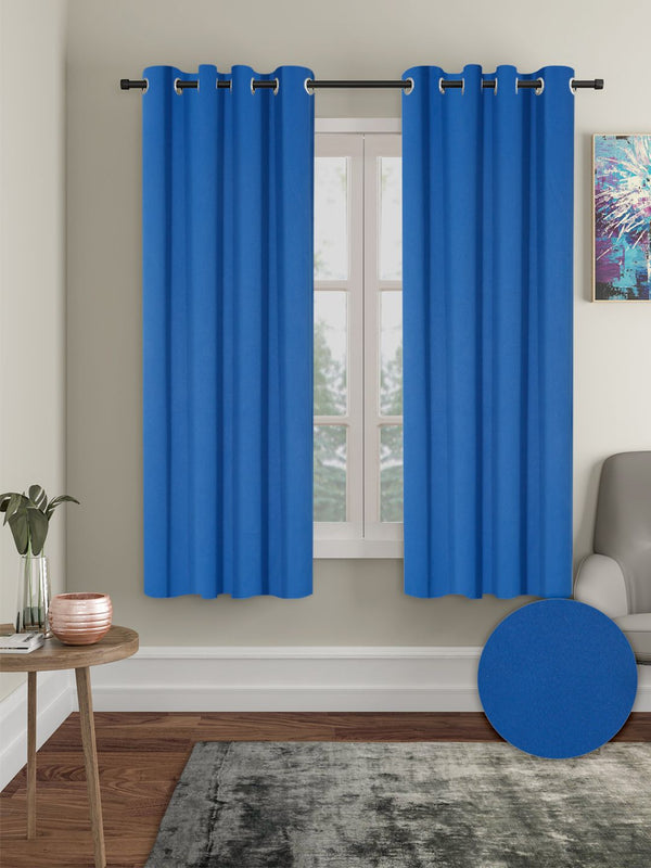 Cortina Navy Blue 2 Pieces Black Out Window Curtains