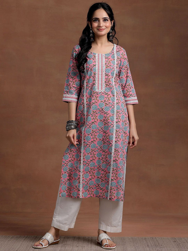Libas Women Floral Printed Gotta Patti Floral Kurta