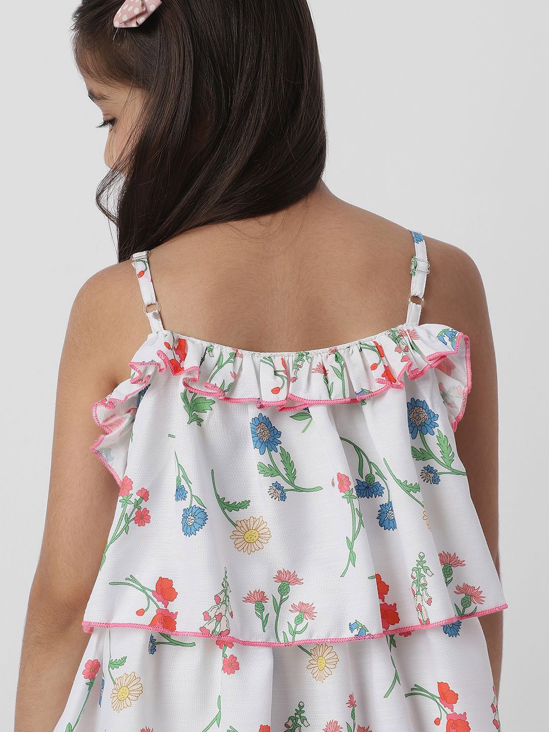 Nauti Nati Girls Floral Print Layered A-Line Dress