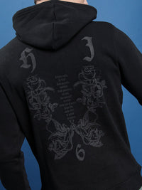 HIGHLANDER Men Black Printed Cotton Pullover Sweatshirt