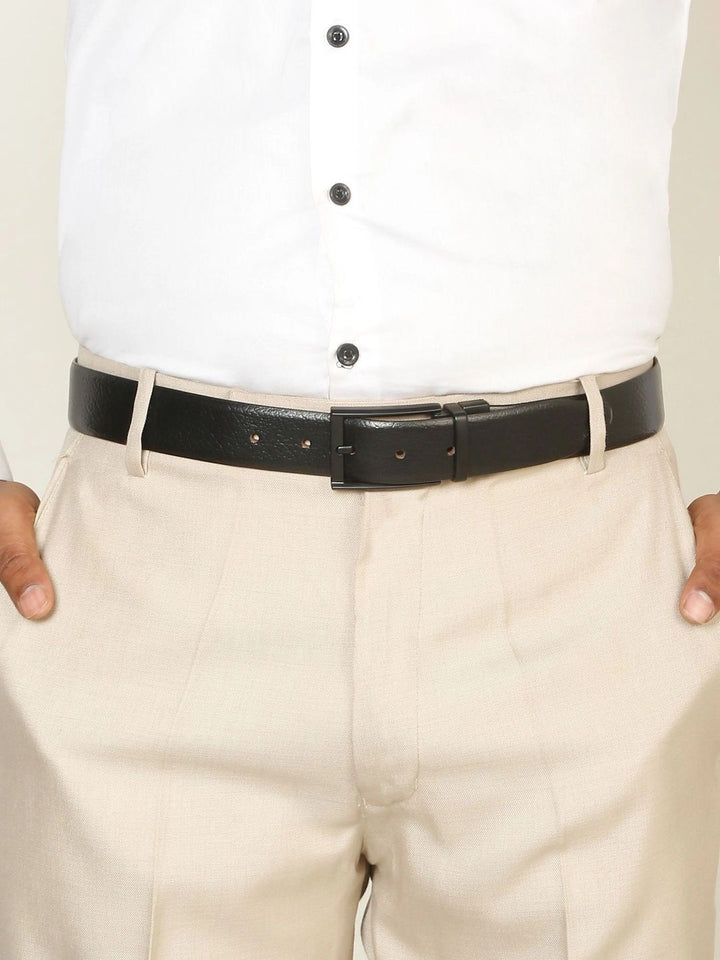 Teakwood Leathers Men Textured Leather Reversible Belt