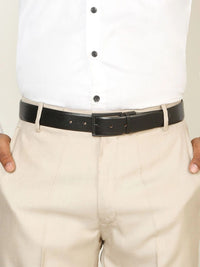 Teakwood Leathers Men Textured Leather Reversible Belt