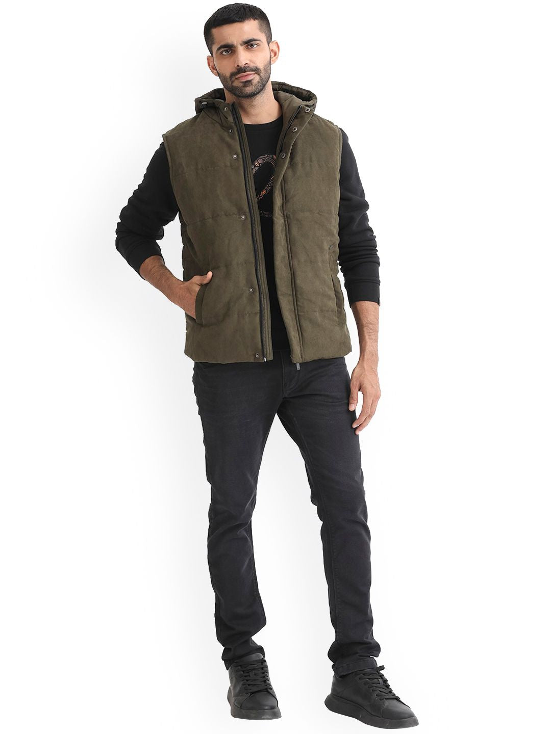RARE RABBIT Men Rald Puffer Hooded Jacket