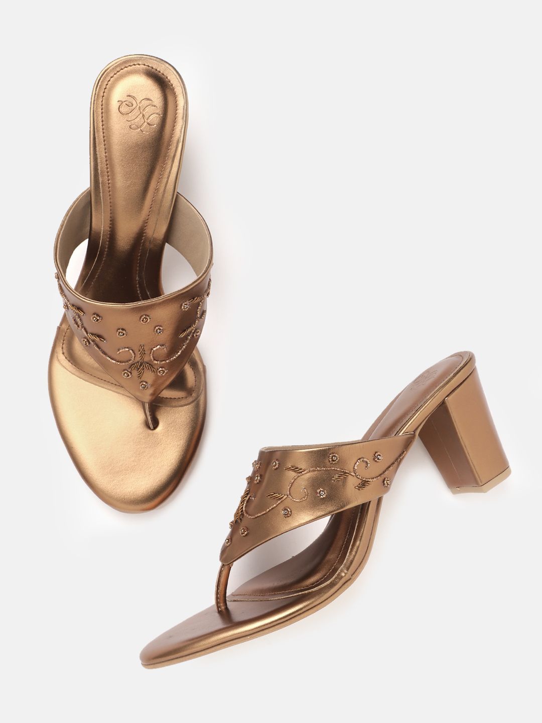 House of Pataudi Woven Design Handcrafted Ethnic Block Heels