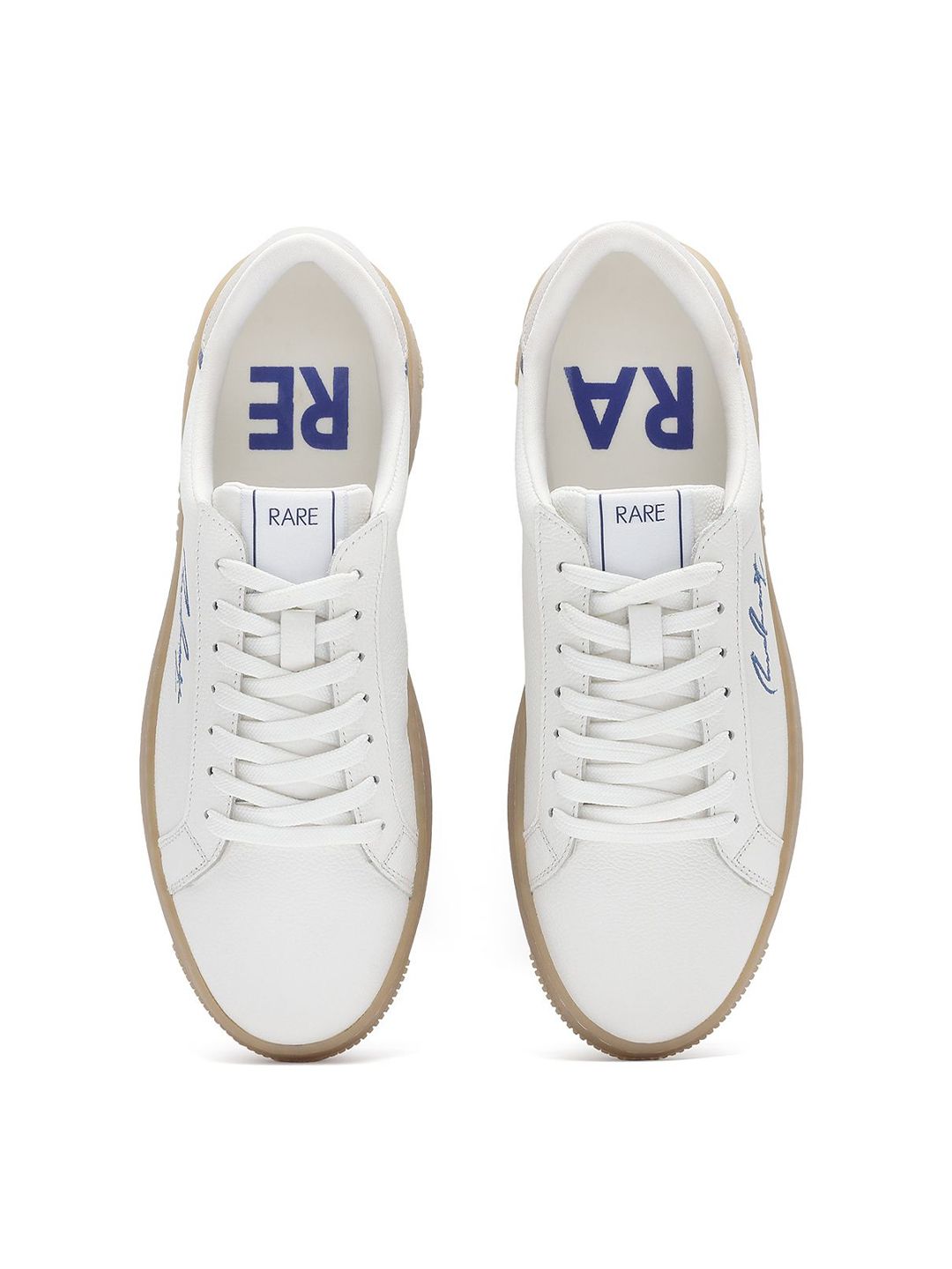 RARE RABBIT Men Round Toe Lace-Ups Leather Sneakers