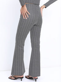 Tokyo Talkies Women Jacquard Bootcut Trousers
