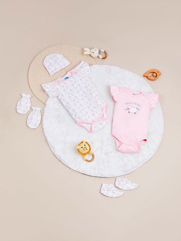 Pek Nauti Nati Infants 5 Set Hadiah Pakaian Bayi Kapas Tulen
