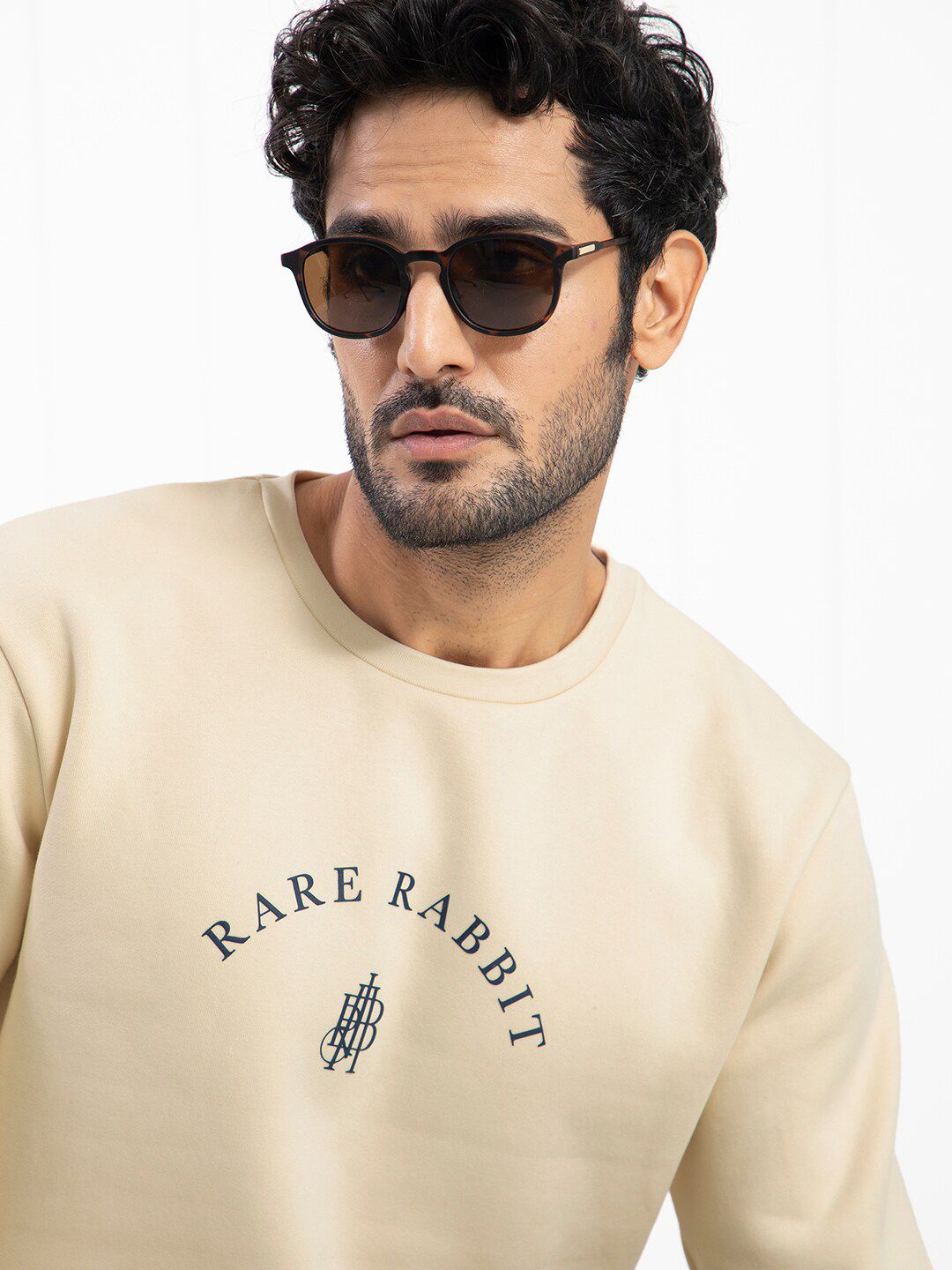 RARE RABBIT Men Nomic Logo Print Sweatshirt