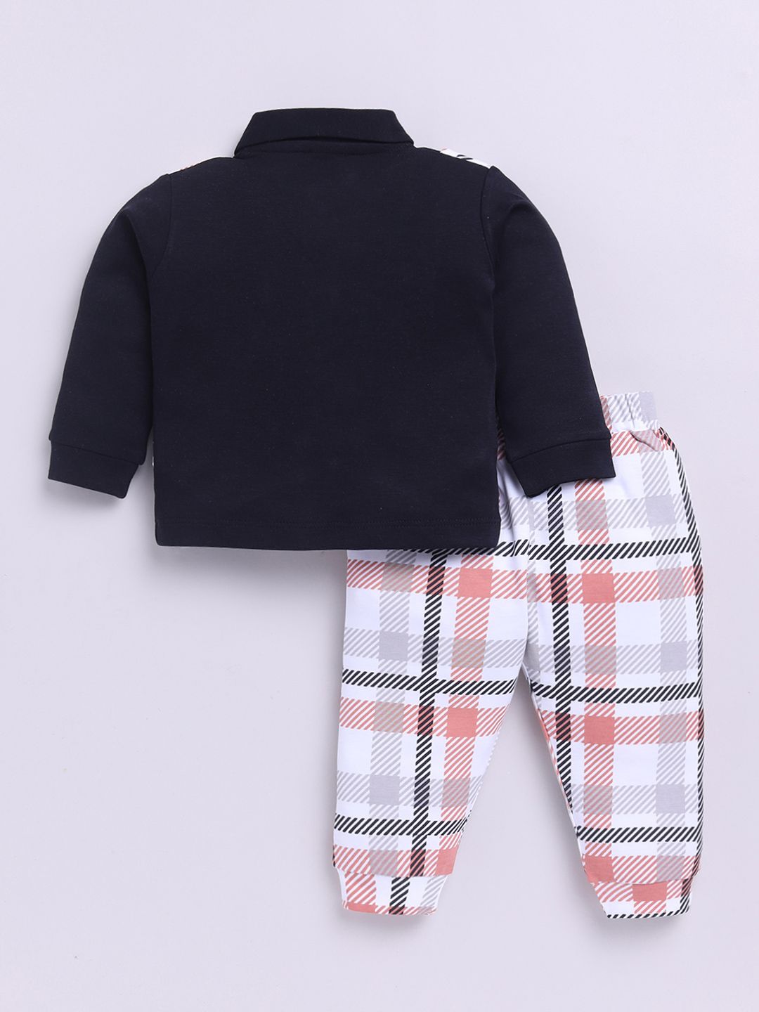 Moms Love Infant Boys Checked Pure Cotton Clothing Set