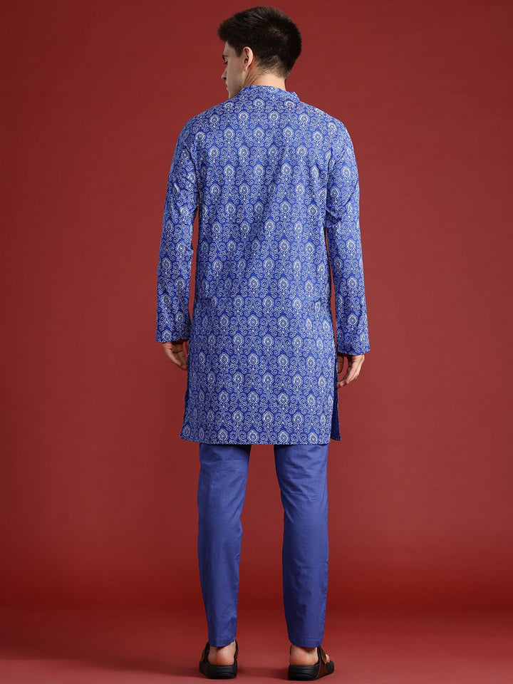 Anouk Ethnic Motifs Printed Pure Cotton Kurta with Trousers