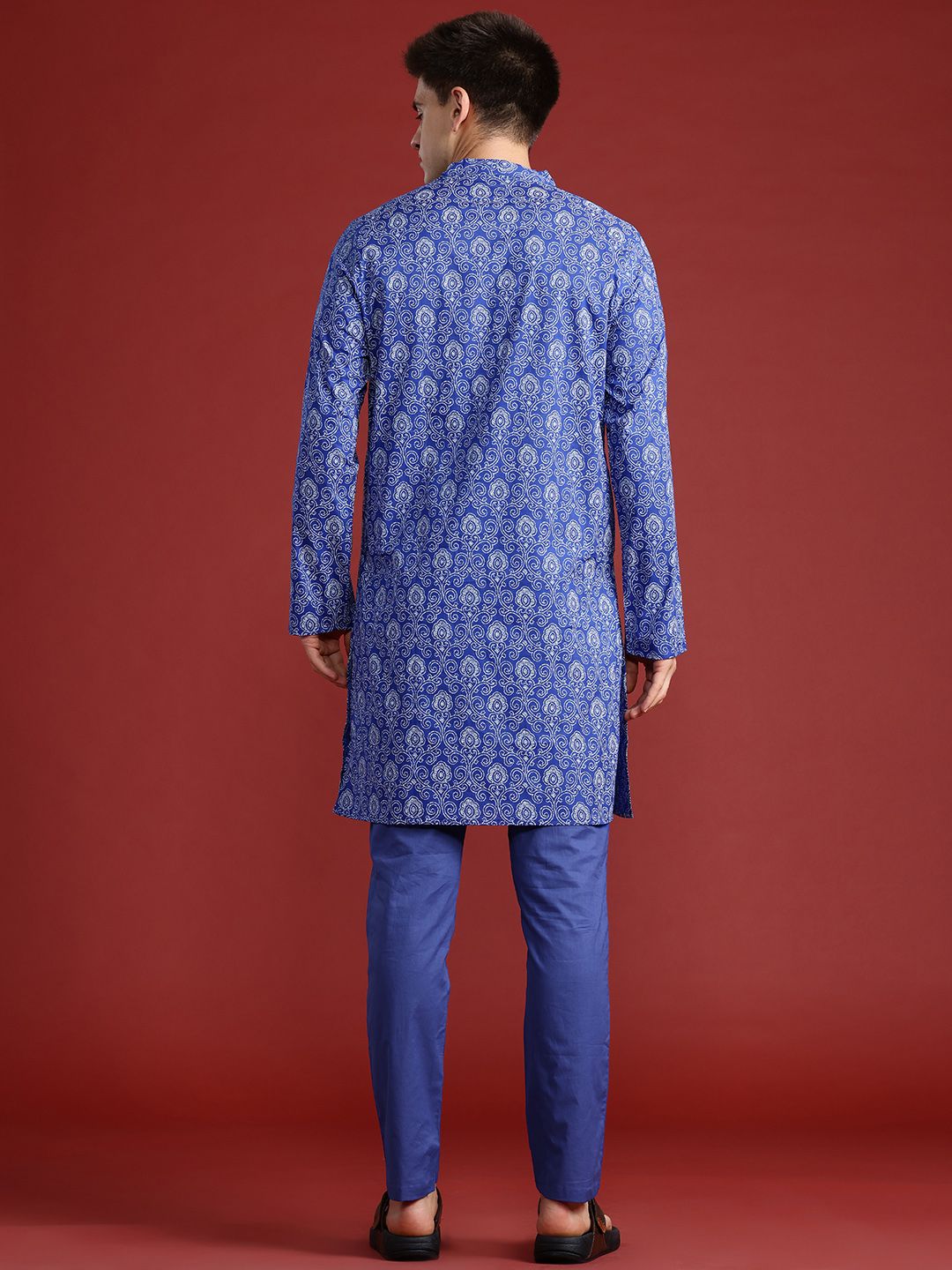 Anouk Ethnic Motifs Printed Pure Cotton Kurta with Trousers