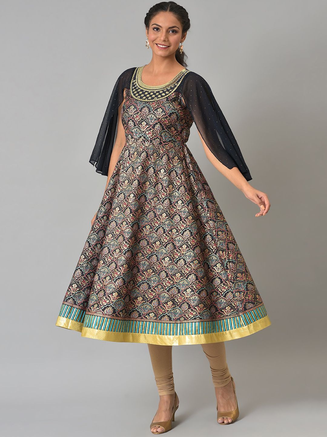 AURELIA Festive Floral Print Kurta