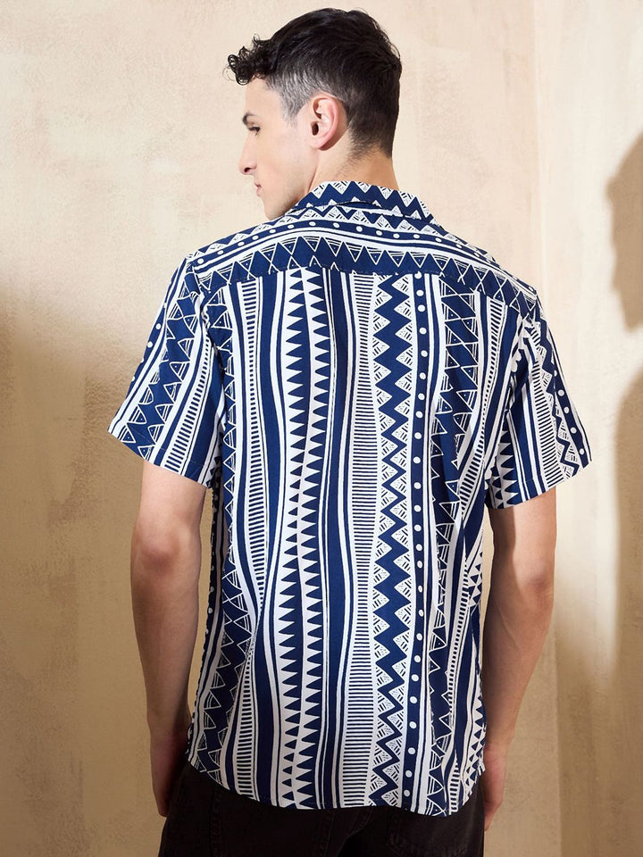 DENNISON Geometric Printed Oversized Casual Shirt