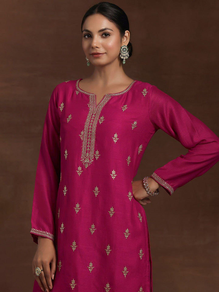 Libas Floral Embroidered Regular Kurta With Trousers & Dupatta