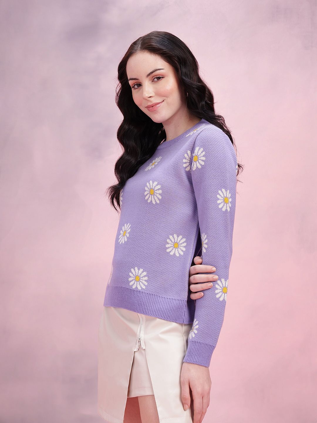 DressBerry Women Floral Acrylic Pullover
