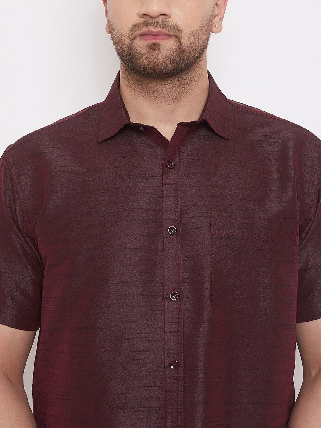 VASTRAMAY Premium Spread Collar Casual Shirt