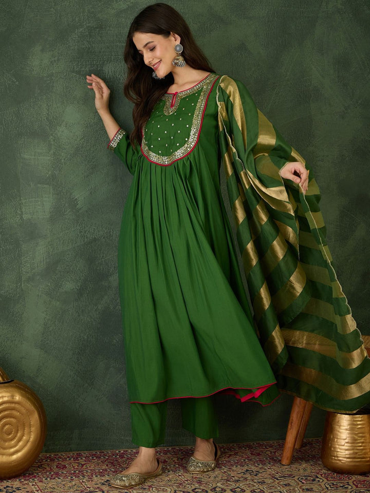 KALINI Women Embroidered A-Line Kurta Set