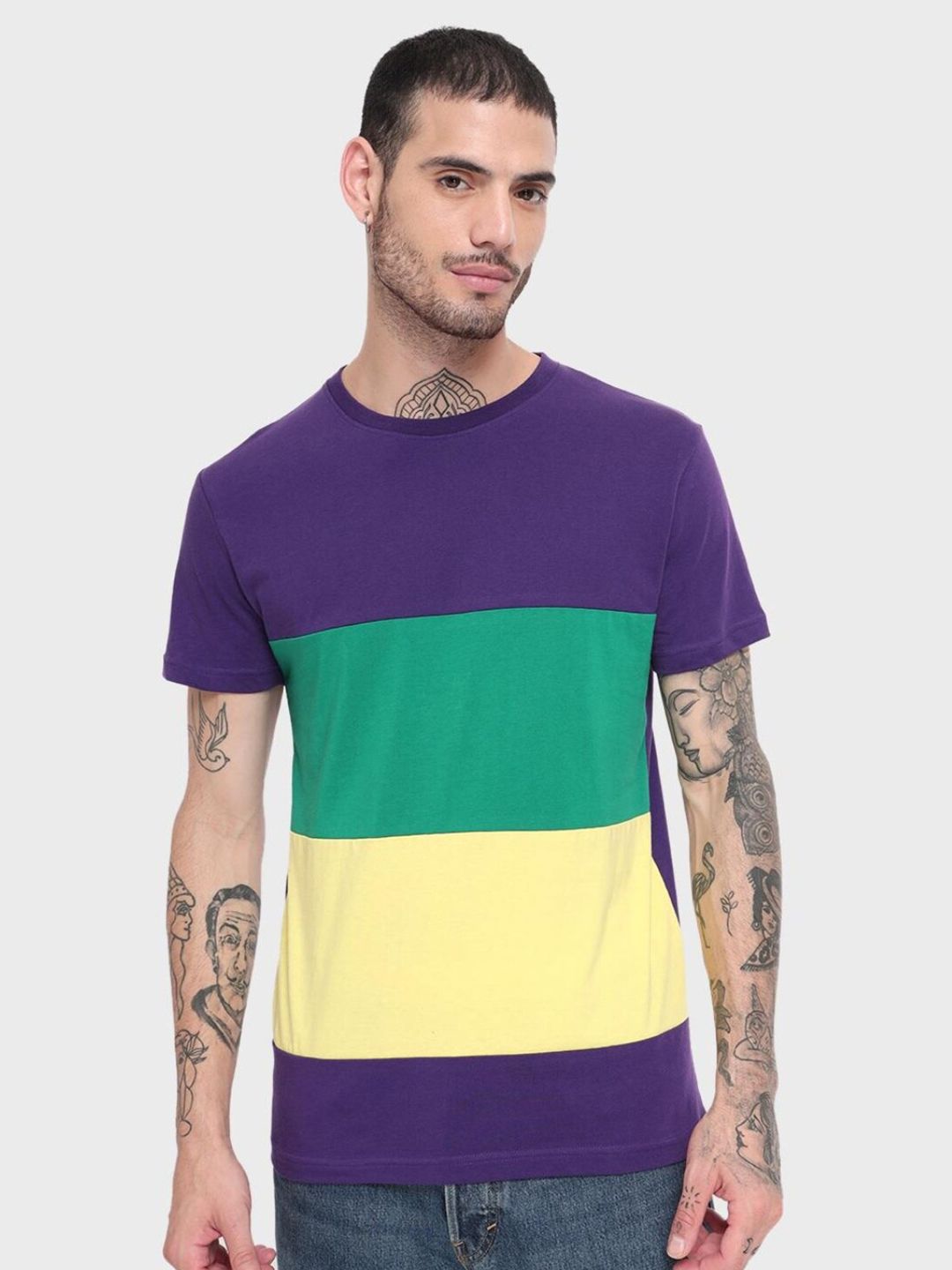 Bewakoof Men Colourblocked T-shirt