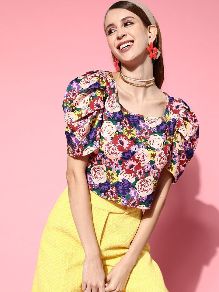 Berrylush Multi-coloured Floral Vacay Attire